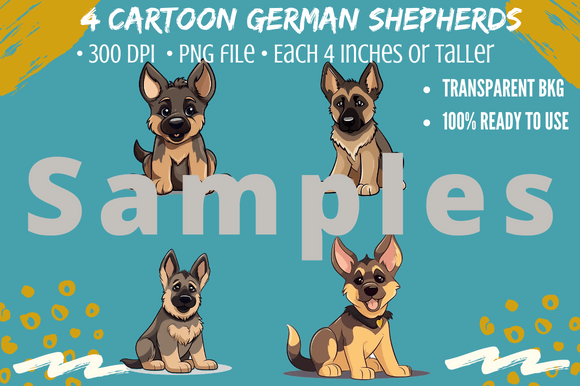 Adorable German Shepherd Clip Art for Creative Projects