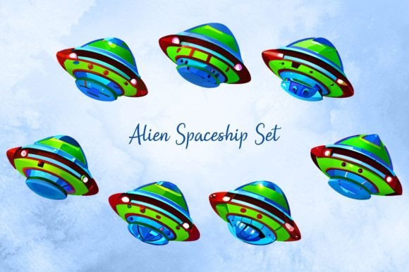 Alien Spaceship Set: Futuristic Vectors for Sci-Fi Design