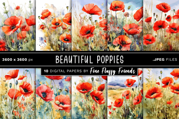 Beautiful Poppies Digital Paper: A Designer's Floral Toolkit