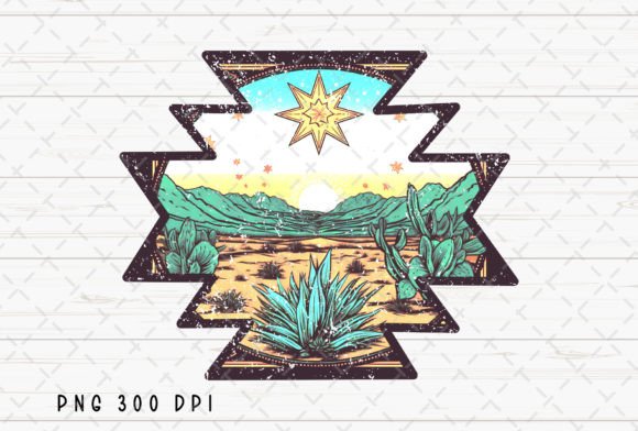 Cactus Desert Hippie Retro Western PNG: Infusing Bohemian Spirit into Modern Design