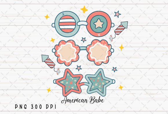 Celebrate with Style: Glasses American Babe 4th of July PNG