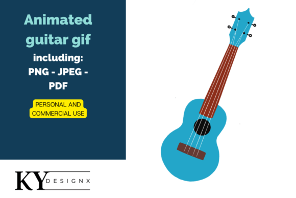 Dynamic Visuals: The Animated Guitar Illustration GIF - PNG