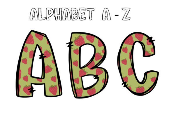 Fruity Alphabet Doodle Summer Alphabet3: Fresh Design Assets