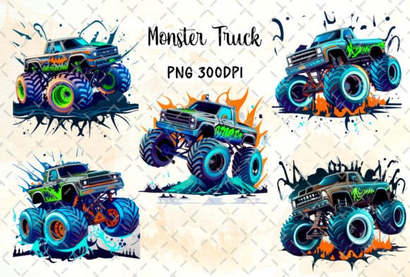 Monster Truck Sublimation Clipart PNG: Powering Up Your Projects