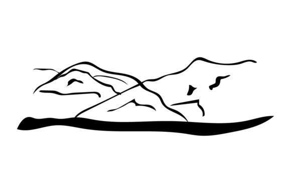 Mountain Vector 2: Bold Monochrome Peaks for Impactful Design