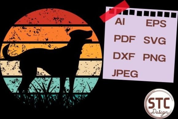 Pet Dog Silhouette Retro Sunset: Capturing Nostalgic Charm in Your Designs