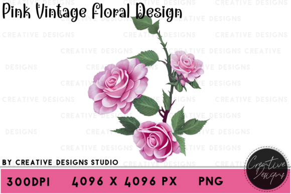 Pink Vintage Floral Designs: A Graphic Set for Timeless Projects