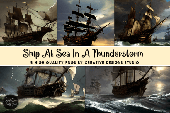Ship at Sea in a Thunderstorm: A Graphic Set for Dramatic Impact