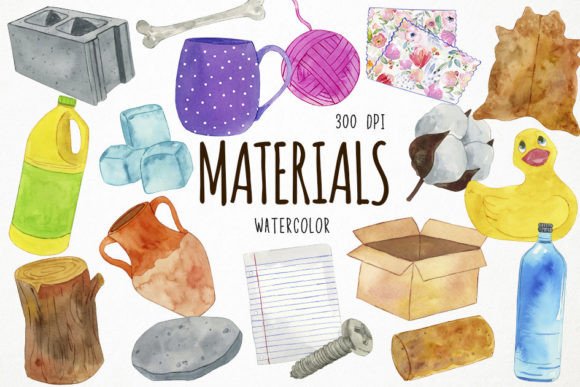 Watercolor Materials Clipart: A Designer's Creative Toolkit